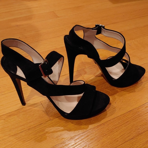 Prada triple strap suede sandal heels size 37.5 - Picture 4 of 4